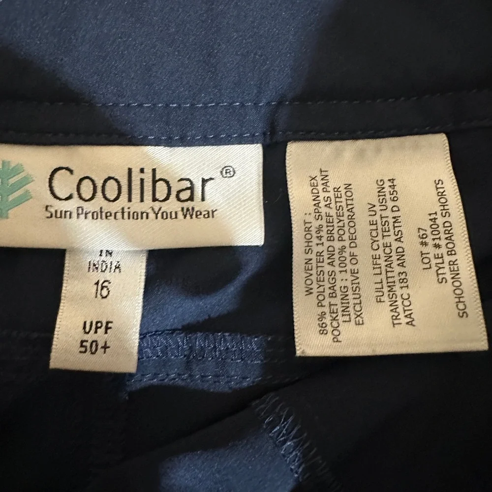 Coolibar‎ Board Shorts Navy 16 Women UPF 50+ Sun Protection Board Shorts